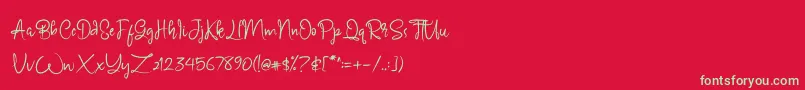 フォントCarmillos – 赤い背景に緑の文字