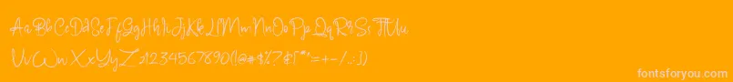 Carmillos-Schriftart – Rosa Schriften auf orangefarbenem Hintergrund