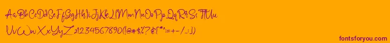 Carmillos Font – Purple Fonts on Orange Background