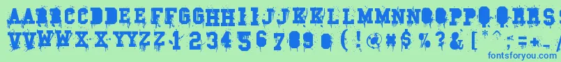 Carnage College Font – Blue Fonts on Green Background