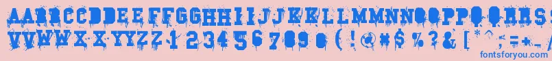 Carnage College Font – Blue Fonts on Pink Background