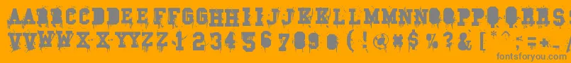 Carnage College-Schriftart – Graue Schriften auf orangefarbenem Hintergrund