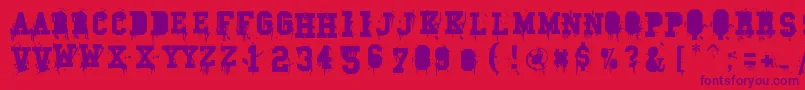 Carnage College Font – Purple Fonts on Red Background