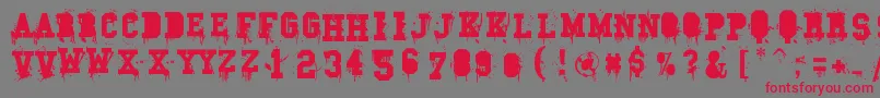 Carnage College Font – Red Fonts on Gray Background