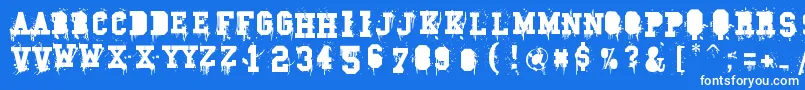 Carnage College Font – White Fonts on Blue Background