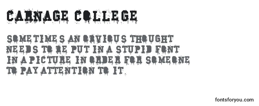Carnage College-fontti