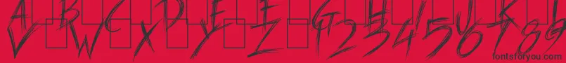 フォントCarnaval de Mai – 赤い背景に黒い文字