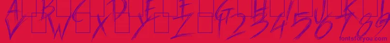 Carnaval de Mai Font – Purple Fonts on Red Background