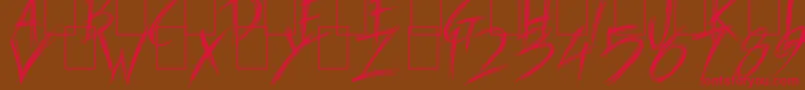 Carnaval de Mai Font – Red Fonts on Brown Background