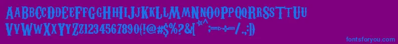 Carnevalee Freakshow Font – Blue Fonts on Purple Background