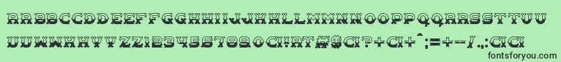 Carnival Centenary Pattern Font – Black Fonts on Green Background