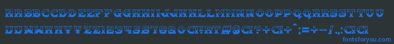 フォントCarnival Centenary Pattern – 黒い背景に青い文字