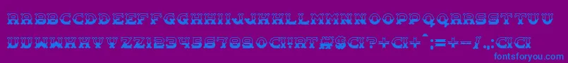 Carnival Centenary Pattern Font – Blue Fonts on Purple Background