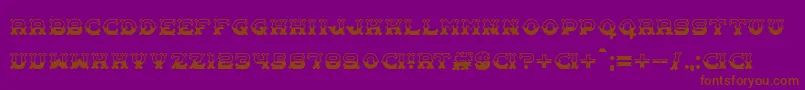 Carnival Centenary Pattern-Schriftart – Braune Schriften auf violettem Hintergrund