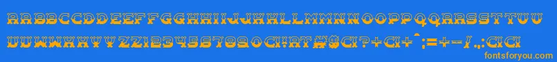 Carnival Centenary Pattern Font – Orange Fonts on Blue Background