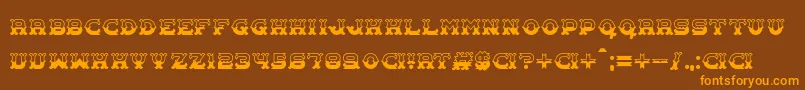 Carnival Centenary Pattern Font – Orange Fonts on Brown Background