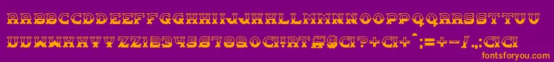 Carnival Centenary Pattern Font – Orange Fonts on Purple Background