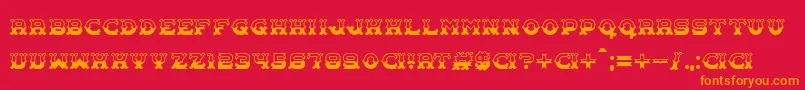 Carnival Centenary Pattern Font – Orange Fonts on Red Background