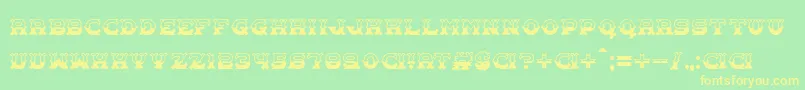 Carnival Centenary Pattern Font – Yellow Fonts on Green Background