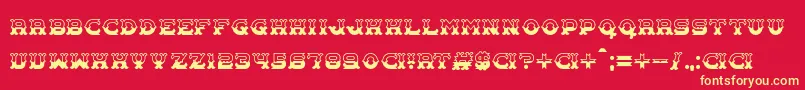 Carnival Centenary Pattern Font – Yellow Fonts on Red Background