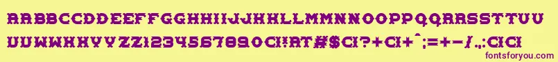 Carnival Centenary-fontti – violetit fontit keltaisella taustalla