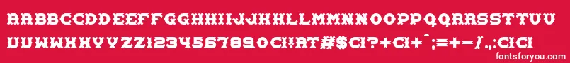 Carnival Centenary-fontti – valkoiset fontit punaisella taustalla