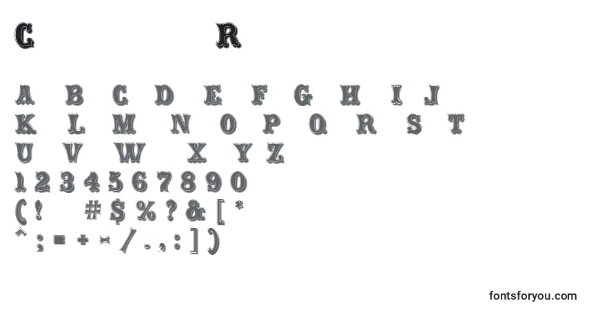 Schriftart Carnival Rimmed – Alphabet, Zahlen, spezielle Symbole