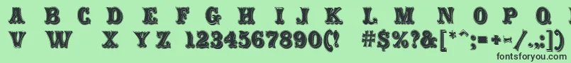 フォントCarnival Rimmed – 緑の背景に黒い文字