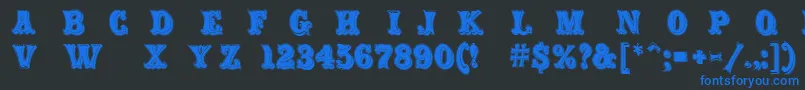 Шрифт Carnival Rimmed – синие шрифты на чёрном фоне