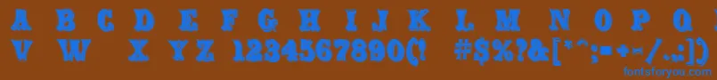 フォントCarnival Rimmed – 茶色の背景に青い文字