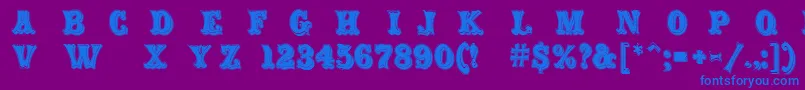 フォントCarnival Rimmed – 紫色の背景に青い文字