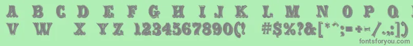 Carnival Rimmed Font – Gray Fonts on Green Background