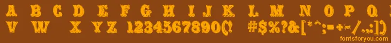 Carnival Rimmed Font – Orange Fonts on Brown Background