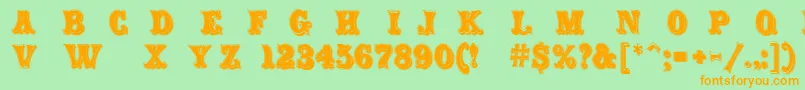 Carnival Rimmed Font – Orange Fonts on Green Background