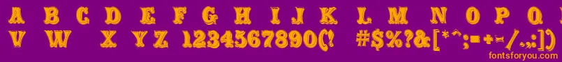 Carnival Rimmed Font – Orange Fonts on Purple Background