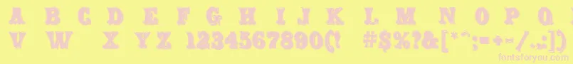 Carnival Rimmed-Schriftart – Rosa Schriften auf gelbem Hintergrund