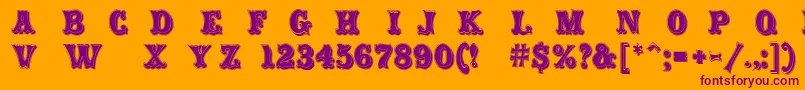 Carnival Rimmed Font – Purple Fonts on Orange Background