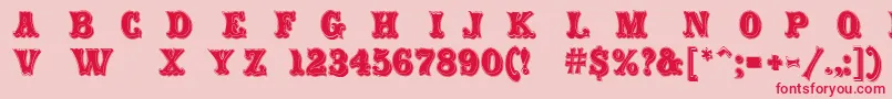 Carnival Rimmed Font – Red Fonts on Pink Background