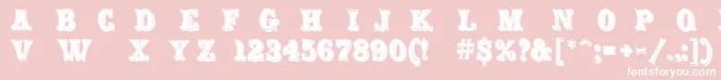 Carnival Rimmed-fontti – valkoiset fontit vaaleanpunaisella taustalla