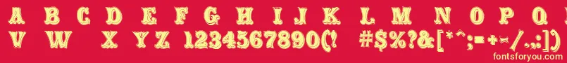 Carnival Rimmed Font – Yellow Fonts on Red Background