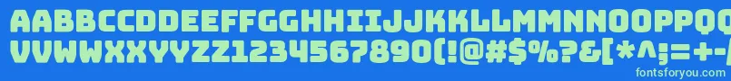 BungeelayersOutline Font – Green Fonts on Blue Background