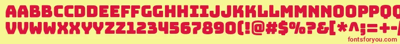 BungeelayersOutline Font – Red Fonts on Yellow Background