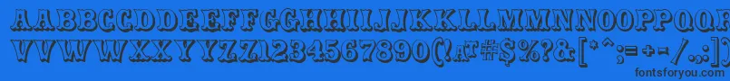 フォントCarnivalMF OpenShadow – 黒い文字の青い背景