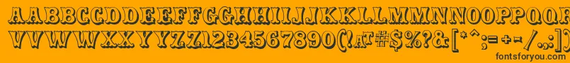 CarnivalMF OpenShadow-Schriftart – Schwarze Schriften auf orangefarbenem Hintergrund