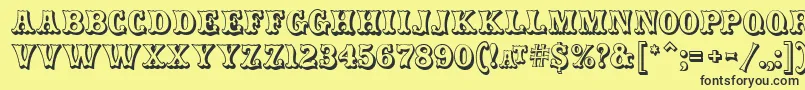 CarnivalMF OpenShadow Font – Black Fonts on Yellow Background