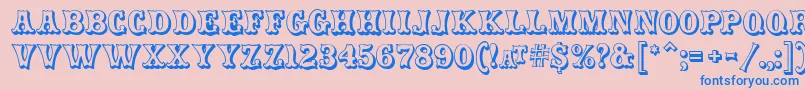 CarnivalMF OpenShadow Font – Blue Fonts on Pink Background