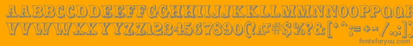 CarnivalMF OpenShadow-Schriftart – Graue Schriften auf orangefarbenem Hintergrund