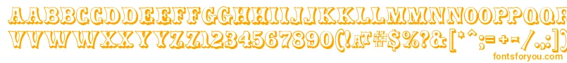 CarnivalMF OpenShadow-Schriftart – Orangefarbene Schriften auf weißem Hintergrund