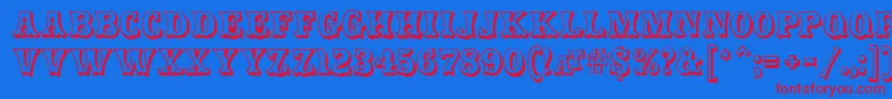 CarnivalMF OpenShadow Font – Red Fonts on Blue Background