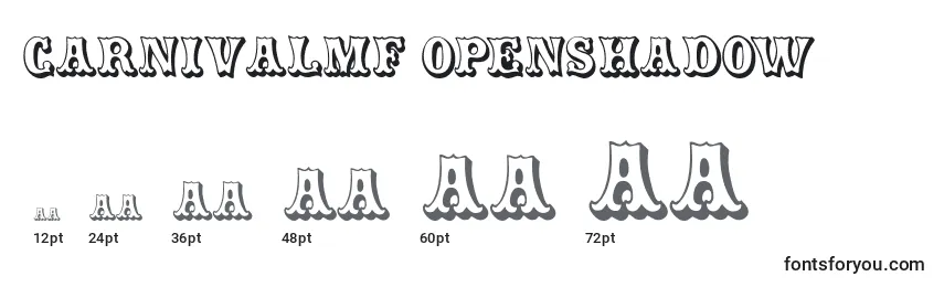 CarnivalMF OpenShadow Font Sizes